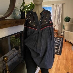 Free People- nice looking lightweight long sleeve top with side pockets.